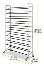 Load image into Gallery viewer, Whitmor 10 Tier Shoe Tower - 50 Pair - Rolling Shoe Rack with Locking Wheels - Chrome
