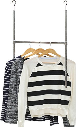SimpleHouseware Adjustable Closet Hanging Rod, Chrome – kitch-science