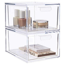 Load image into Gallery viewer, STORi Audrey Stackable Cosmetic Organizer Drawers 4-1/2&quot; Tall | set of 2 Clear
