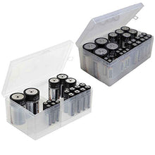 Load image into Gallery viewer, Battery Storage Box Organizer Pack of 2 Cases. Stores AAA, AA, C and D Size. Holds up to 34 Batteries per Pack. by Massca
