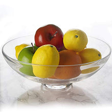 Load image into Gallery viewer, CYS Excel Glass Decorative Bowl (H:4.5&quot; D:12&quot;) | Fruit Display Bowl | Terrarium Bowl | Kitchen Table Centerpiece | Footed Pedestal Bowl

