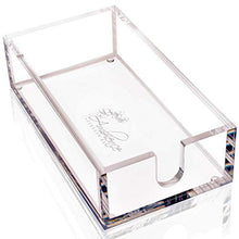 Load image into Gallery viewer, Acrylic Napkin Holder - Guest Towel Holder Tray for Bathroom, Kitchen or Dinner Table - Clear as Glass with Nonslip Feet - an Elegant Dispenser to Show Off your Hand Towels
