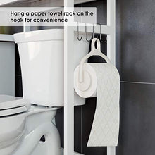 Load image into Gallery viewer, Homfa Bamboo Over-The-Toilet Storage Rack, 3-Tier Bathroom Freestanding Shelf with 6 Hooks Plant Stand Multipurpose Organizer Space Saver for Laundry, Balcony, 24.4”L X 10.24”W X 64.17”H (White)
