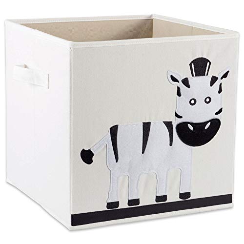 E-Living Store Collapsible Storage Bin Cube for Bedroom, Nursery, Playroom and More 13x13x13 - Zebra