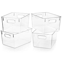 Load image into Gallery viewer, ClearSpace Plastic Storage Bins – Perfect Kitchen Organization or Pantry Storage – Fridge Organizer, Pantry Organization and Storage Bins, Cabinet Organizers - 4 Pack
