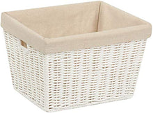 Load image into Gallery viewer, Honey-Can-Do STO-03560 Parchment Cord Basket with Handles and Liner, White, 10 x 12 x 8 inches
