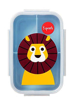 Load image into Gallery viewer, 3 Sprouts Lunch Bento Box – Leakproof 3 Compartment Lunchbox Container for Kids Bundle with Water Bottle 12oz &amp; 2 Reusable Sandwich Bag- Bento Box, Ideal for Toddlers, School or On-The-Go Meal. (LION)
