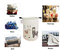Load image into Gallery viewer, QIMI Large Storage Bins,Waterproof Laundry Hamper with Handles Canvas Organizer Bin for Kids Hamper Nursery Hamper (Llama)
