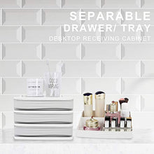 Load image into Gallery viewer, JULY&#39;S SONG Cosmetic Makeup Organizer with Drawers, Plastic Bathroom Skincare Storage Box Brush Lipstick Holder(S-3, Grey)
