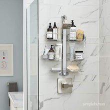 Load image into Gallery viewer, simplehuman Adjustable Shower Caddy XL, Stainless Steel and Anodized Aluminum
