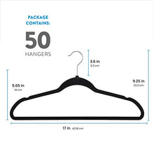 Load image into Gallery viewer, Zober Non-Slip Velvet Hangers - Suit Hangers (50-pack) Ultra Thin Space Saving 360 Degree Swivel Hook Strong and Durable Clothes Hangers Hold Up-To 10 Lbs, for Coats, Jackets, Pants, &amp; Dress Clothes
