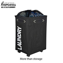 Load image into Gallery viewer, CAROEAS 23&quot; Pro+ WHEELED Laundry Hamper Black&amp;White Breathable Cover Heavy Duty Laundry Sorter Dirty Clothes Organizer Waterproof Foldable Laundry Basket Extra Large Laundry Bag (Pro Plus 23&quot;,Black)
