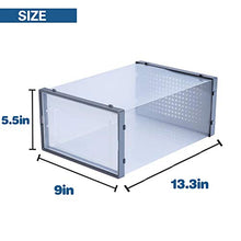 Load image into Gallery viewer, Shoe Storage Box 12 PCS Stackable Shoe Organizer Shoe Box Organizers Shoe Boxes Clear Plastic Stackable Sneaker Storage Shoe Containers with Drop Front
