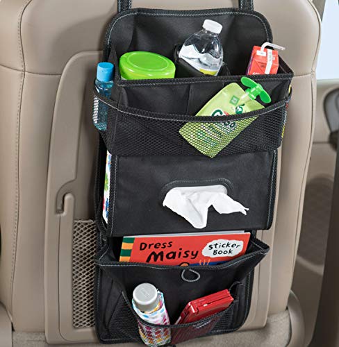 High Road TissuePockets Car Seat Organizer and Tissue Holder (Black)