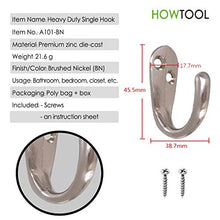 Load image into Gallery viewer, HowTool A101 Single Prong Robe Hook with Screws Brass, 12 Pack

