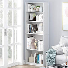 Load image into Gallery viewer, FURINNO JAYA Simply Home 5-Shelf Bookcase, 5-Tier, White
