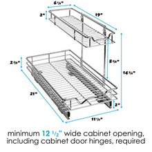 Load image into Gallery viewer, Richards Homewares, Pull Out Drawer Kitchen/Vanity Under Sink Storage Slide Organizer 11&quot; W x 21&quot; D x 14-1/2&quot;H, Requires at Least 12 1/2&quot; Cabinet Opening, Chrome
