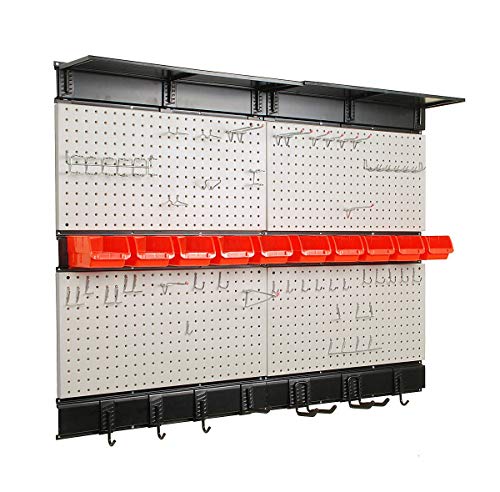 Ultrawall Garage Storage, 48x36 inch Pegboard with Hooks Garage Storage Bins Tool Board Panel Tool Organizer