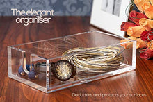 Load image into Gallery viewer, Acrylic Napkin Holder - Guest Towel Holder Tray for Bathroom, Kitchen or Dinner Table - Clear as Glass with Nonslip Feet - an Elegant Dispenser to Show Off your Hand Towels
