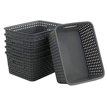 Load image into Gallery viewer, Teyyvn Plastic Storage Basket, 10.03&quot; x 7.59&quot; x 4.09&quot;, Pack of 6, Gray
