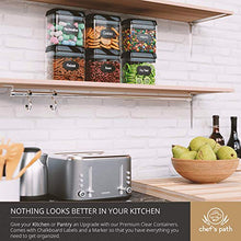 Load image into Gallery viewer, Chef&#39;s Path Airtight Food Storage Container Set - 6 PC Set/All Same Size - Labels &amp; Marker - Kitchen &amp; Pantry Organization Dry Food Containers - BPA-Free - Clear Plastic Canisters with Improved Lids
