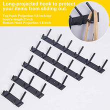 Load image into Gallery viewer, WEBI Coat Rack Wall Mounted,17-1/8 Inch Coat Hooks for Hanging Coats,Heavy Duty Metal Hook Rack Rail with 6 Double Dual Hooks Coat Hanger Wall Mount for Purse Clothes Jacket Backpack Entryway,Black
