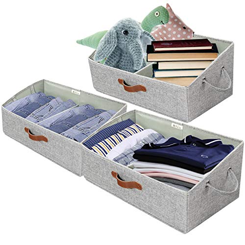 OLLVIA Trapezoid Baskets for Organizing, 3 Packs Large Cloth Fabric Storage Bins for Shelves, Linen Closet Organizer for Organizing, Foldable Toy Open Storage Baskets, Nursery Storage for Shelf
