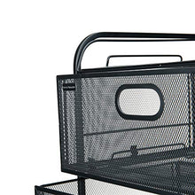 Load image into Gallery viewer, Mind Reader 4DRMESH-BLK 3 Rolling Mesh, Metal Drawers, File, Utility, Office Storage, Heavy Duty Multi-Purpose Cart, Silver, Black

