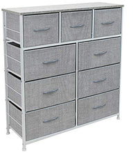 Load image into Gallery viewer, Sorbus Dresser with 9 Drawers - Furniture Storage Chest Tower Unit for Bedroom, Hallway, Closet, Office Organization - Steel Frame, Wood Top, Easy Pull Fabric Bins (Gray)
