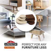 Load image into Gallery viewer, X-PROTECTOR Premium Two Colors Pack Furniture Pads 133 Piece! Felt Pads Furniture Feet Brown 106 + Beige 27 Various Sizes - Best Wood Floor Protectors. Protect Your Hardwood &amp; Laminate Flooring
