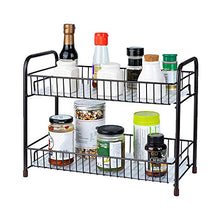 Load image into Gallery viewer, Spice Rack Organizer for Countertop 2 Tier Counter Shelf Standing Holder Storage for Kitchen Cabinet-Bronze
