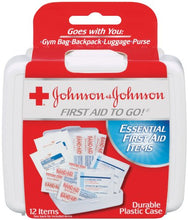 Load image into Gallery viewer, Johnson &amp; Johnson Red Cross First Aid-to-Go Mini First Aid Kit, 12 Count, Pack of 48

