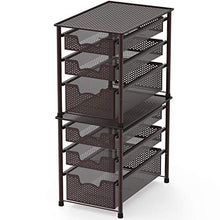 Load image into Gallery viewer, Simple Houseware Stackable 3 Tier Sliding Basket Organizer Drawer, Bronze
