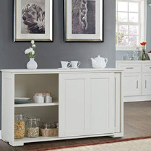 Load image into Gallery viewer, Costzon Kitchen Storage Sideboard, Antique Stackable Cabinet for Home Cupboard Buffet Dining Room (Cream White with Sliding Door)
