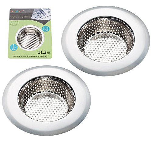Fengbao 2PCS Kitchen Sink Strainer - Stainless Steel, Large Wide Rim 4.5