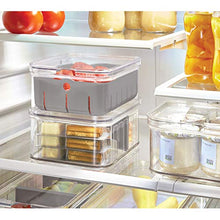 Load image into Gallery viewer, iDesign Crisp BPA-Free Plastic Produce Storage Bin - 8.32&quot; x 6.32&quot; x 3.76&quot;, Clear/Gray
