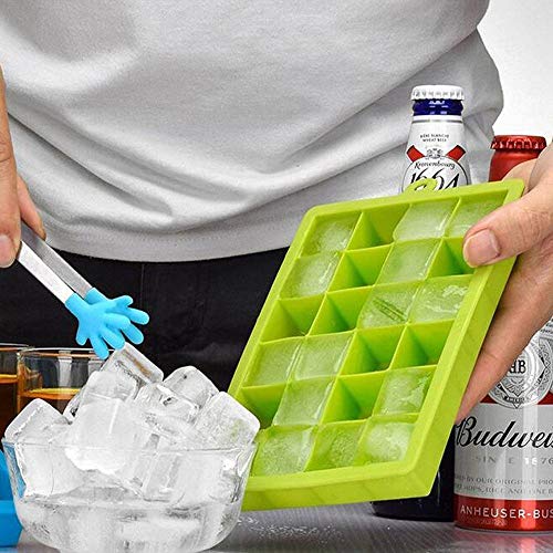 Morfone 3-Pack Silicone Ice Cube Trays - 24 Cubes Each With Lids, BPA Free Flexible Molds