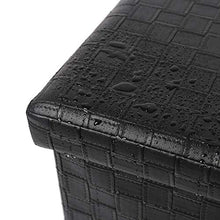 Load image into Gallery viewer, B FSOBEIIALEO Folding Storage Ottoman, Faux Leather Footrest Stool Long Bench, Black 30&quot;x15&quot;x15&quot;
