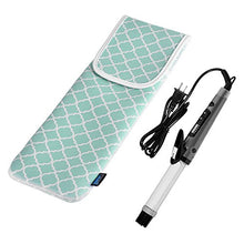Load image into Gallery viewer, Bluecell Aqua Blue Quatrefoil Water-resistant Neoprene Curling Iron Holder Flat Iron Curling Wand Travel Cover Case Bag Pouch 15 x 5 Inches
