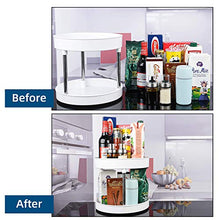 Load image into Gallery viewer, Empaxum 2 Tier Plastic Lazy Susan Cabinet Organizer 12&quot; Non-skid Under Sink Organizers Kitchen Bathroom Organizers and Storage Rotating Spice Rack Organizer for Fridge, Pantry, Countertop, White

