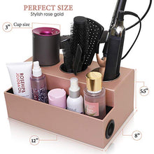 Load image into Gallery viewer, Hair tool holder &amp; organizer - bathroom storage &amp; countertop organizer - curling iron, straightener, blow dryer stand - hair styling station for accessories, hot tools, hairdryer &amp; hair products

