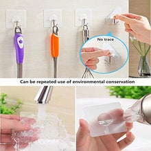 Load image into Gallery viewer, JINSHUNFA Wall Hooks 13lb(Max) Transparent Reusable Seamless Hooks,Waterproof and Oilproof,Bathroom Kitchen Heavy Duty Self Adhesive Hooks,8 Pack
