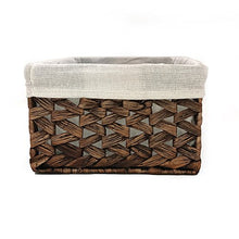 Load image into Gallery viewer, Rectangular Woven Seagrass Storage Bin with Handle,Kingwillow. (water hyacinth, Large)
