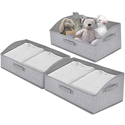 GRANNY SAYS Closet Storage Bins, Extra Large Storage Baskets, Closet Shelf Organizer, Storage Clothing Bins with Handles, Gray, 3-pack