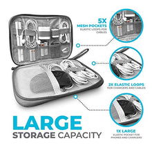 Load image into Gallery viewer, Toolbay Electronic Cable Organizer Bag for Hard Drives, Cables, Phone, USB, SD Card, Vapes, Cord Storage and Electronics Accessories, Grey
