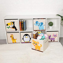 Load image into Gallery viewer, CLCROBD Foldable Animal Cube Storage Bins Fabric Toy Box/Chest/Organizer for Kids Nursery, 13 inch (Llama)
