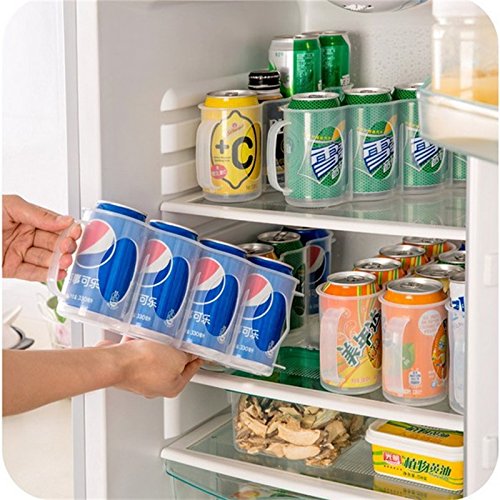 Zehui Plastic Beer Soda Can Storage Holde for Refrigerator Kitchen Fridge Space Saver Organizer Rack