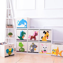 Load image into Gallery viewer, DODYMPS Foldable Animal Canvas Storage Toy Box/Bin/Cube/Chest/Basket/Organizer for Kids, 13 inch (Dinosaur)
