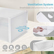 Load image into Gallery viewer, Amzdeal Large Shoe Storage Boxes 6 Pcs | Clear Plastic Stackable Shoe Organizer with Lids, Space Saver Foldable Shoe Box Bin, Front Opening Sneaker Shoe Holder Container Box, Fit up to US Size 12
