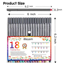 Load image into Gallery viewer, iBayam Journal Planner Pens Colored Pens Fine Point Markers Fine Tip Drawing Pens Porous Fineliner Pen for Bullet Journaling Writing Note Taking Calendar Coloring Art Office School Supplies, 18 Colors
